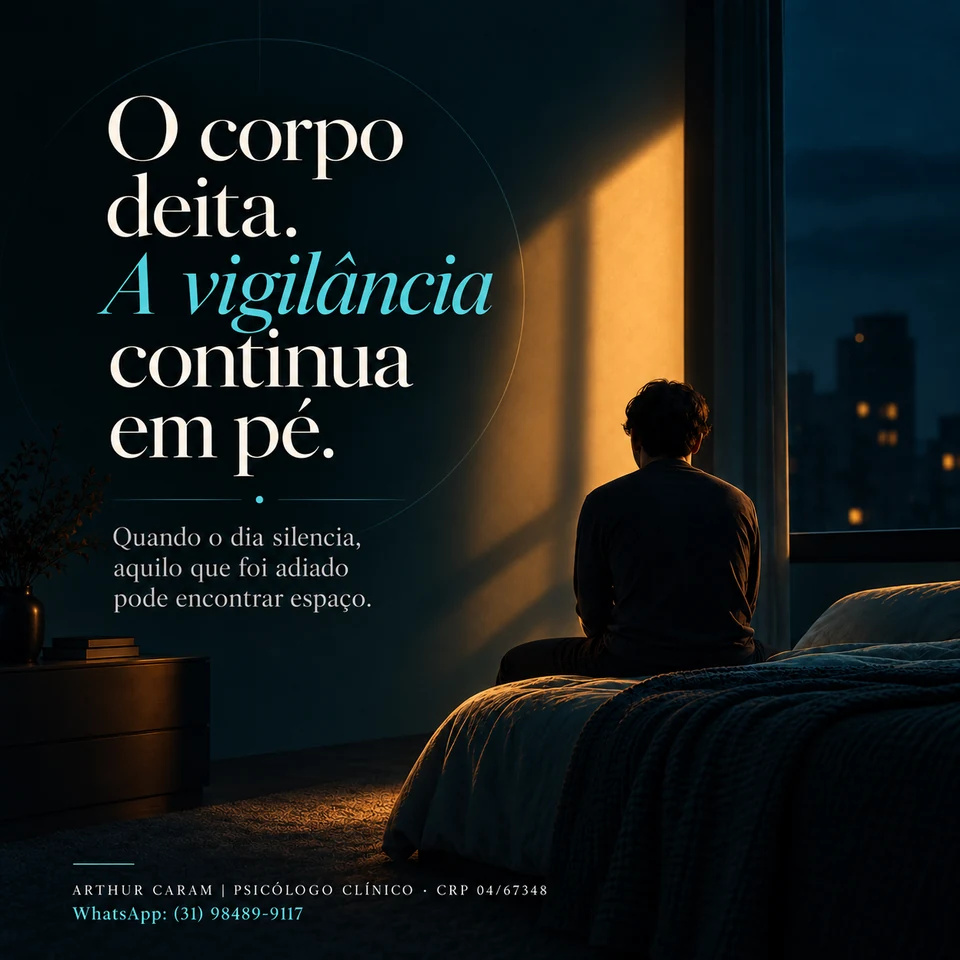 Arte original: Ansiedade no fim do dia: por que a cabeça acelera quando você tenta descansar?