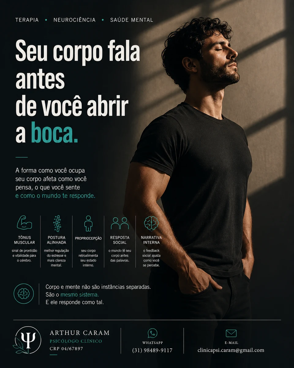 Arte original do post: Corpo, presença e a forma como você se percebe