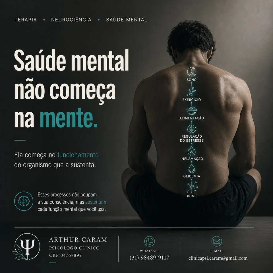 Arte original do post: Movimento também é cuidado com a saúde mental