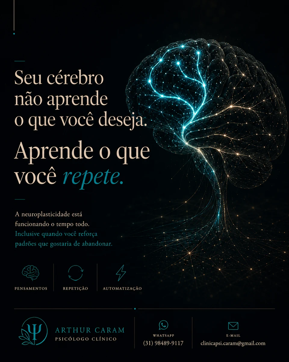 Arte original do post: Neuroplasticidade: mudar exige mais que uma promessa