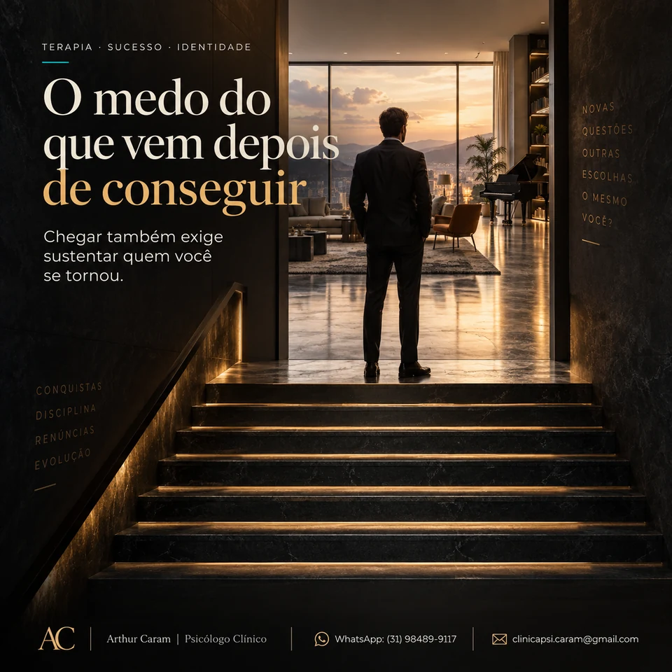 Arte original do post: O medo do que vem depois de conseguir