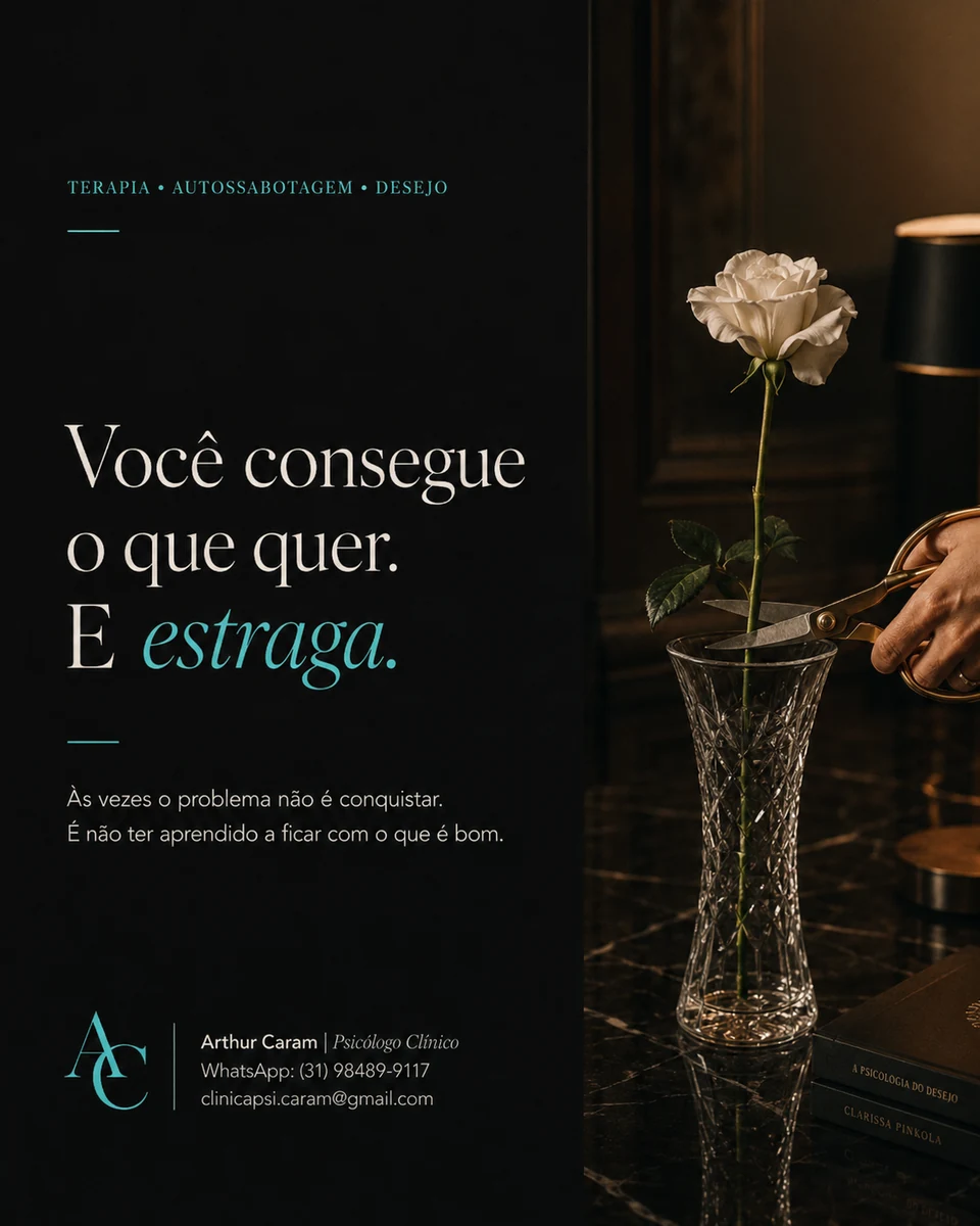 Arte original do post: Você consegue o que quer. E estraga.