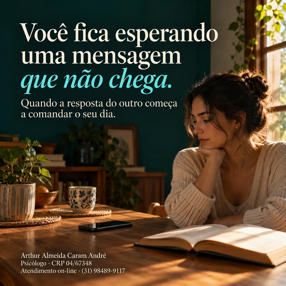 Arte do artigo: Você fica esperando uma mensagem que não chega.