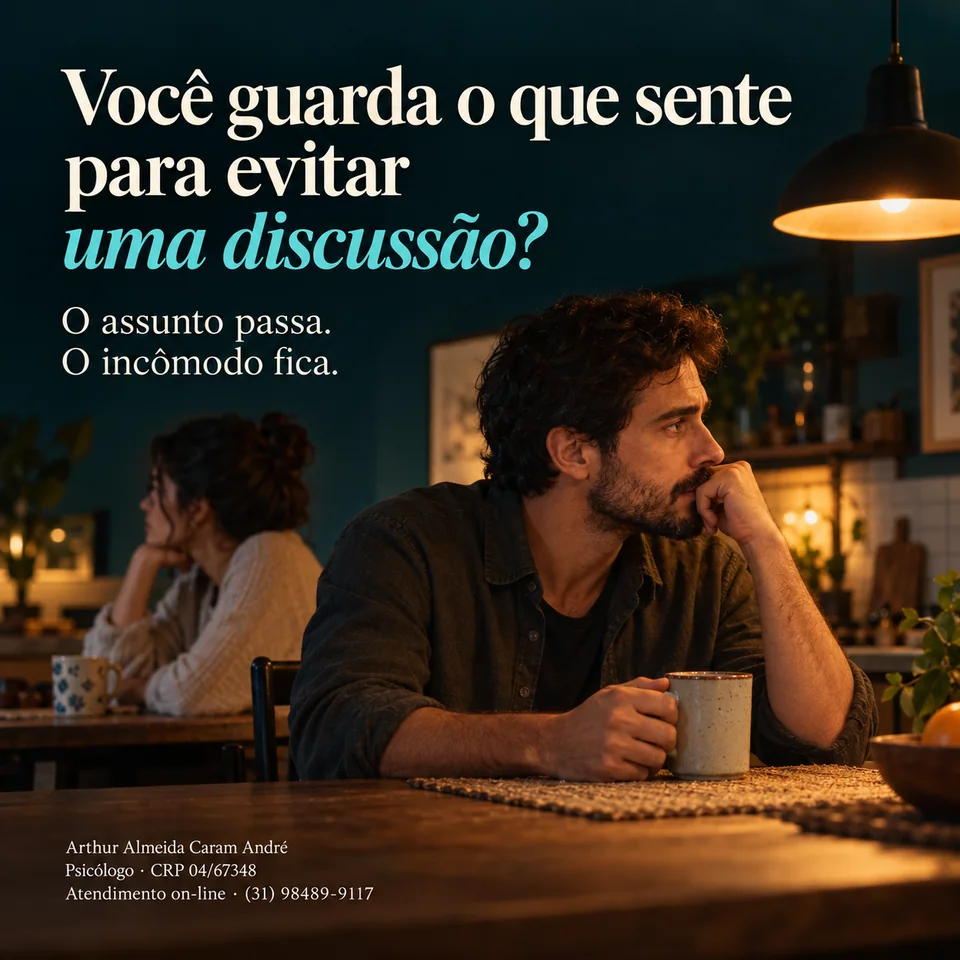Arte do artigo: Você guarda o que sente para evitar uma discussão?