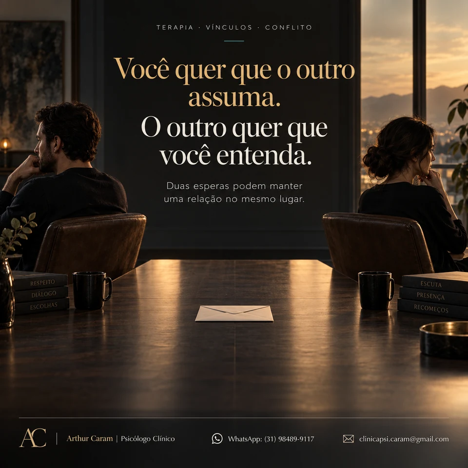Arte original do post: Você quer que o outro assuma. O outro quer que você entenda.
