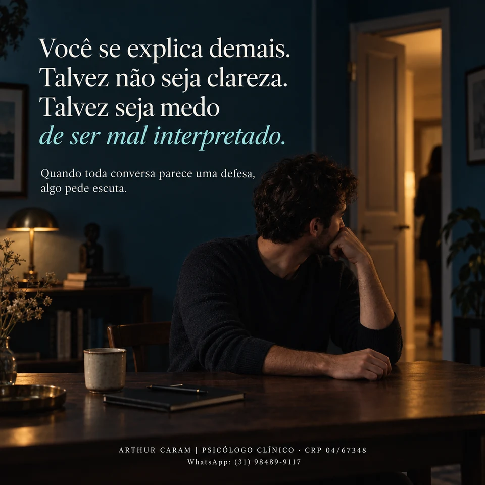 Arte original do post: Você se explica demais?